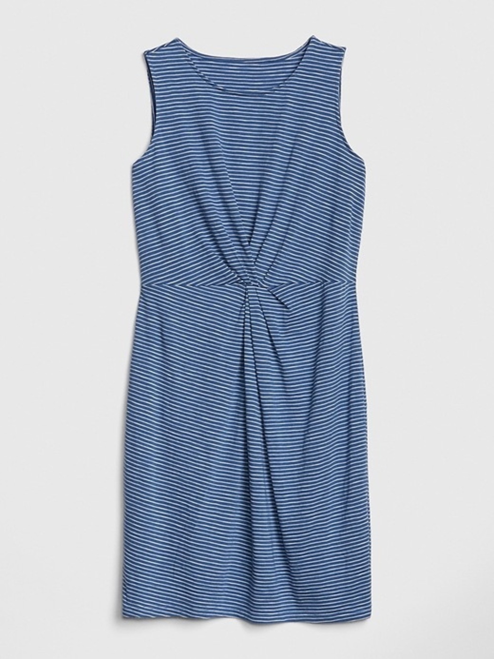 GAP Twist- Front Waist Detail Blue and White Summer Dress
